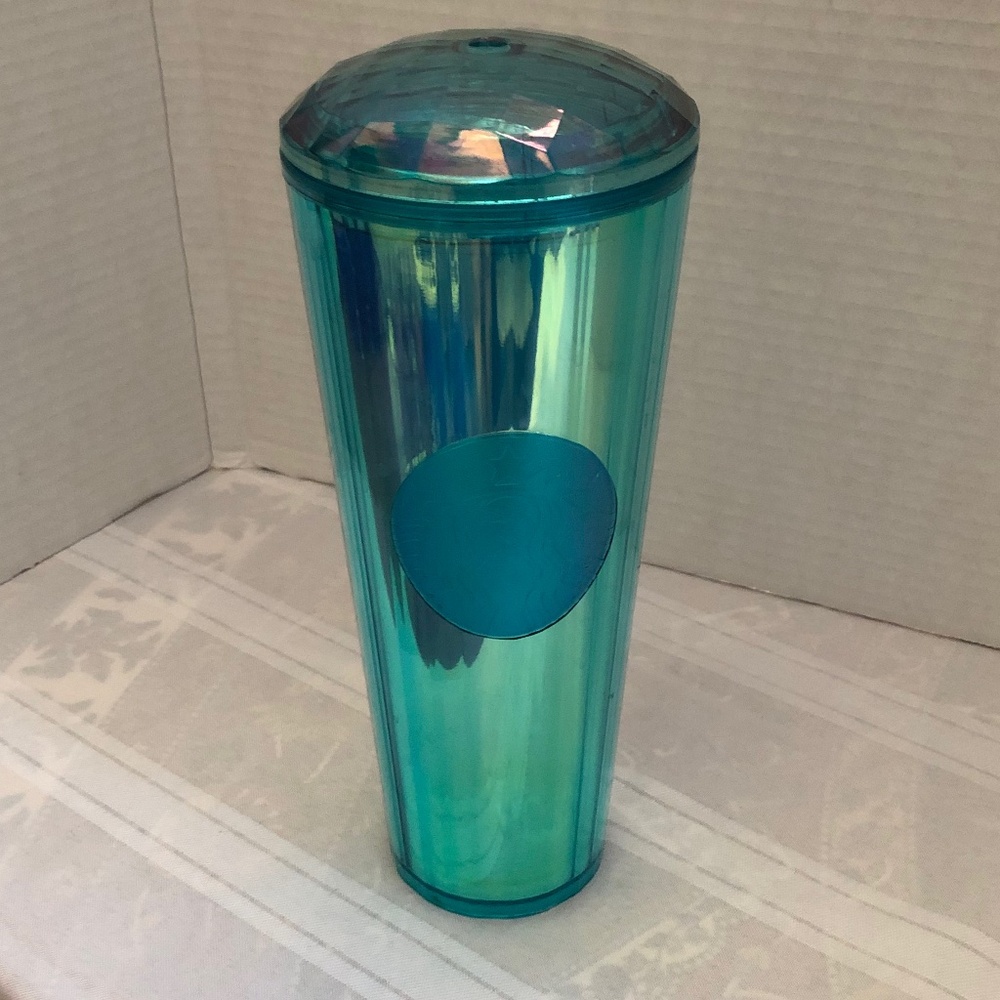 Starbucks 2021 Summer Translucent Turquoise 24 oz Tumbler with Dome Lid